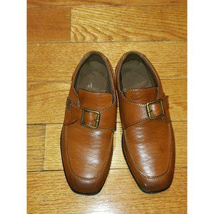 Deer Stags boys brown buckle dress shoes size 2 NWOB